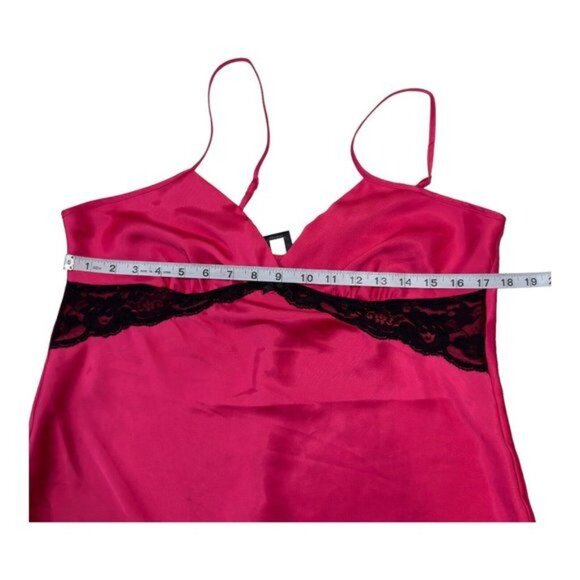 Apt 9 Womens Intimates Top Sz L Pink Satin-Black Lace-Sleeveless Sleepwear - Picture 4 of 10